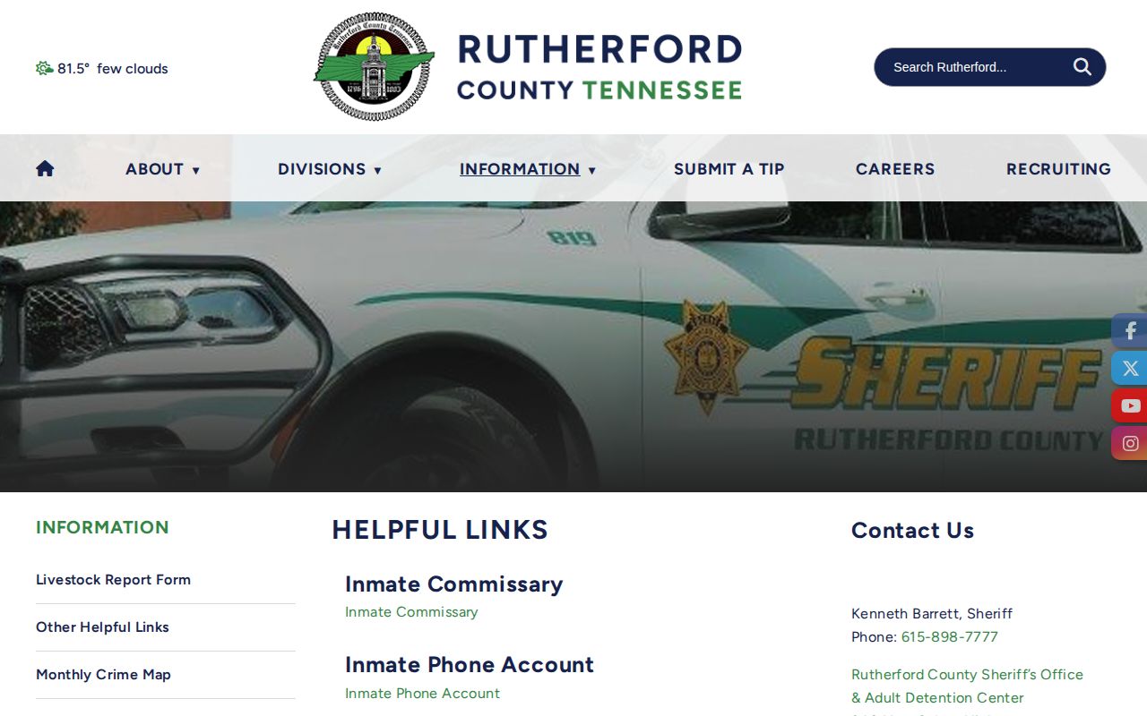 Rutherford County same-day arrest links and records resources